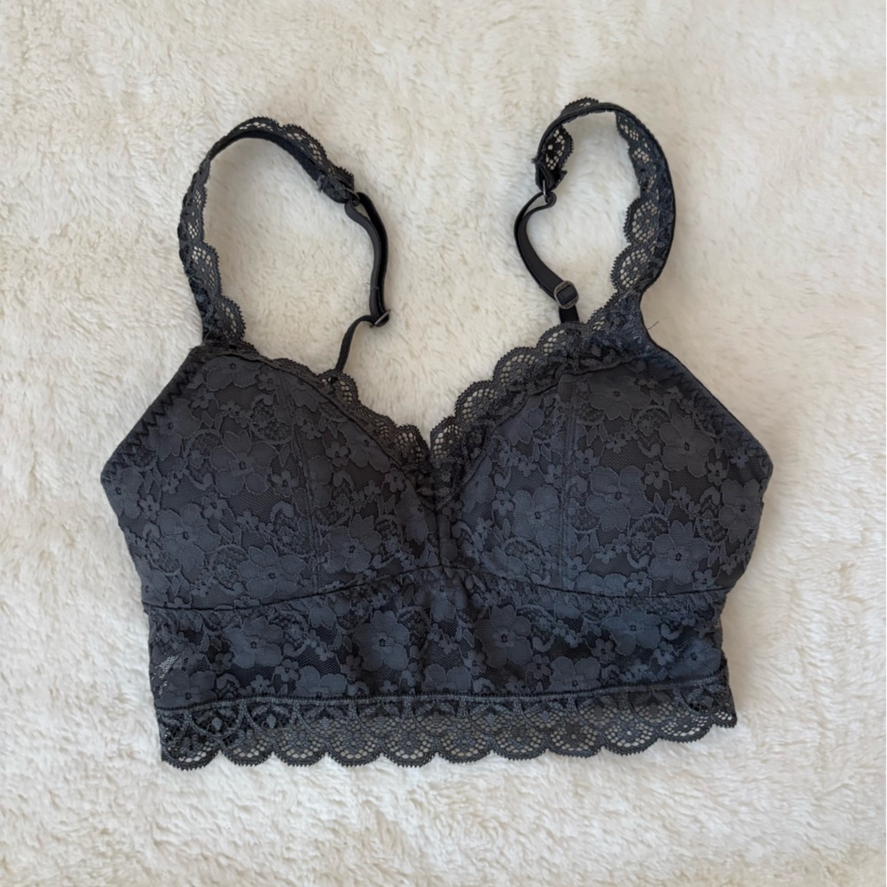 Hollister Charcoal Lace Bralette